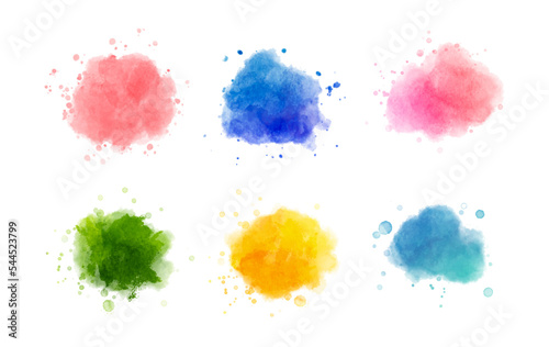 watercolor vector splashes; background for title and logo