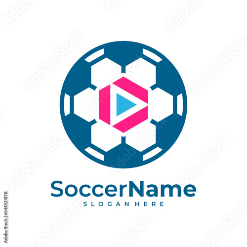 Free Download Play Soccer logo template, Football logo design vector - GFXLoad