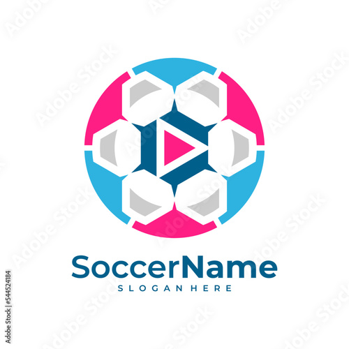 Free Download Play Soccer logo template, Football logo design vector - GFXLoad