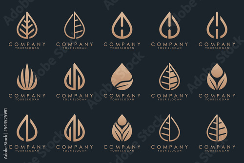 creative Water drop logo icon set.