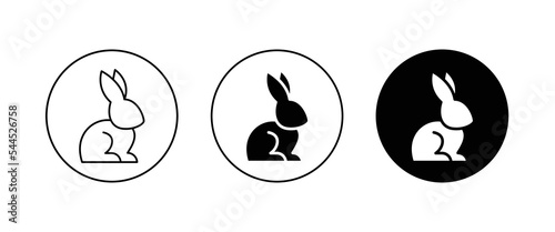 Rabbit, bunny. Easter rabbits. Animal icon symbol logo illustration,editable stroke, flat design style isolated on white