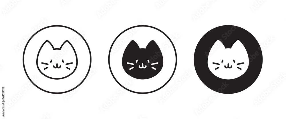 cat icon, kitten icons button, vector, sign, symbol, logo, illustration, editable stroke, flat design style isolated on white, pet veterinary clinic shop, House animals