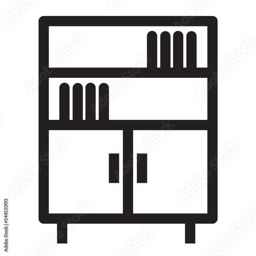 bookcase books bookshelf cabinet closet furniture interior icon