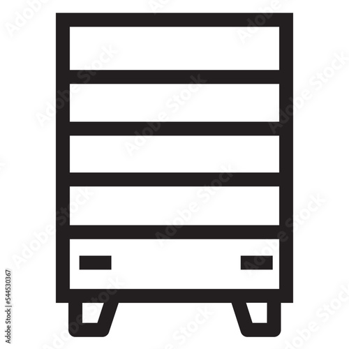 Bookshelf Cabinet Furniture Household Interior Icon