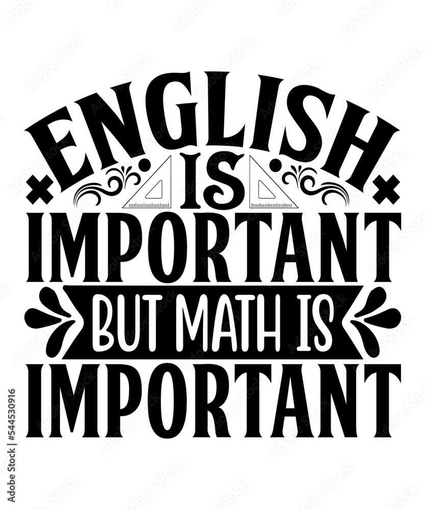 English is important but math is important SVG, Math SVG bundle, math