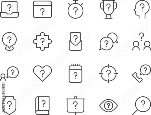 Question line icons set.