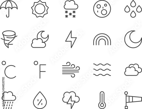 Weather line icons set.