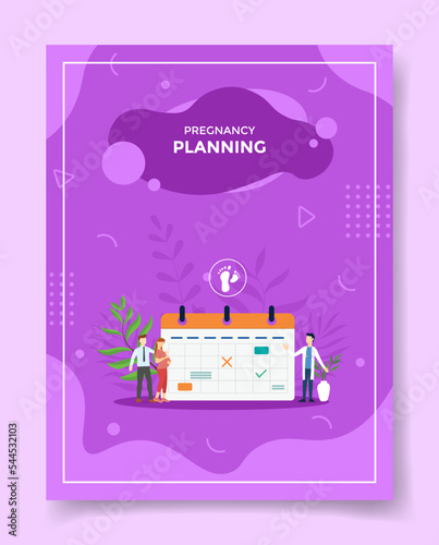 pregnant or pregnancy couple consultation doctor for template of banners, flyer, books, and magazine cover