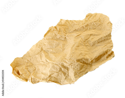 crumpled paper isolated