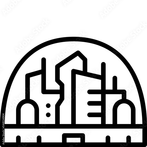 space colonization line icon