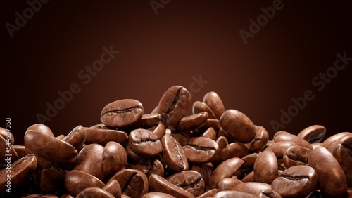 Konstfotografi Beautyful Coffee beans spinning in the air 3D rendering