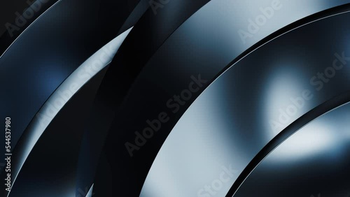 Metallic curve geometry background, 3d rendering.