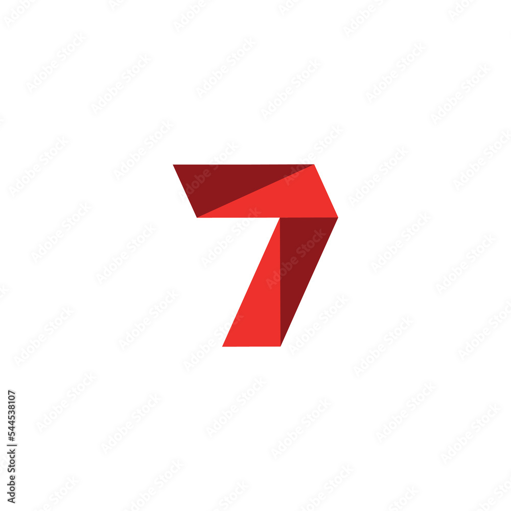 Number seven logo. red glossy style. Vector design template elements for your application or company. Number seven logo. red glossy style. Vector design template elements for your application or company.
