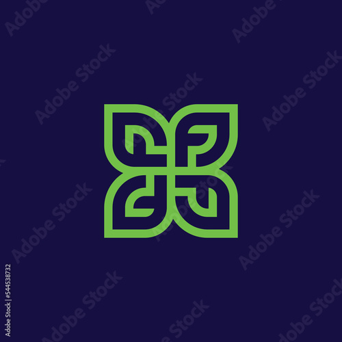 natural leaf letter F logo
