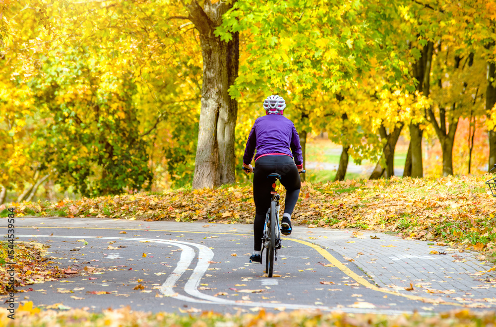 Cyclist ride on the bike path in the city Park
Cyclist ride on the bike path in the city Park