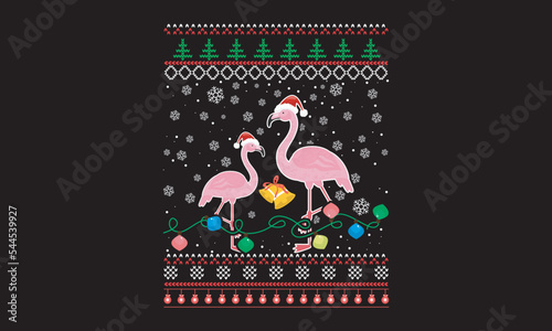 Flamingo christmas design- Christmas  Design. Christmas quote. Christmas design Concept. Christmas vector. EPS, SVG Files for Cutting, bag, cups, card, EPS 10
