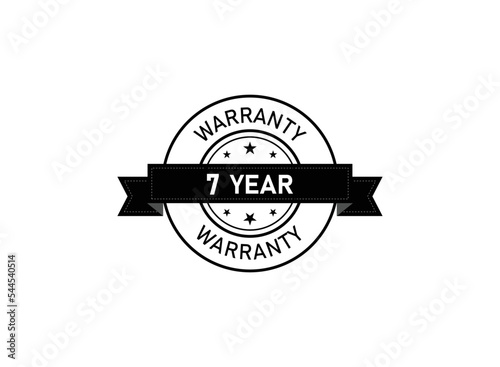 7 years warranty icon isolated on white background.