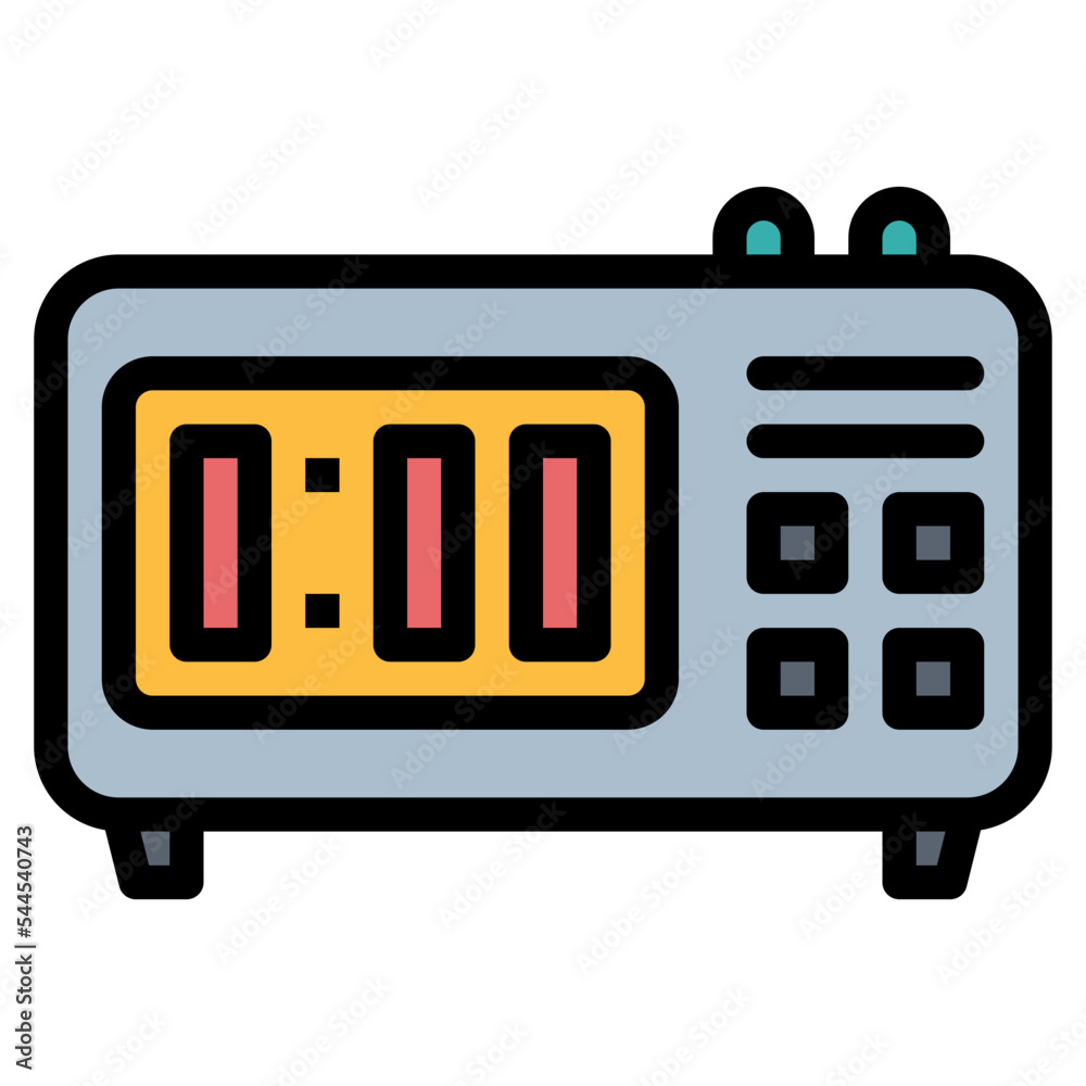 digital clock filled outline icon style
