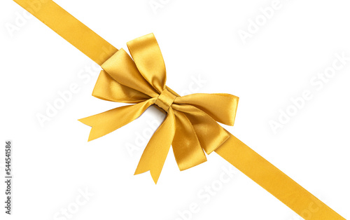 yellow bow corner gold color. gift design element