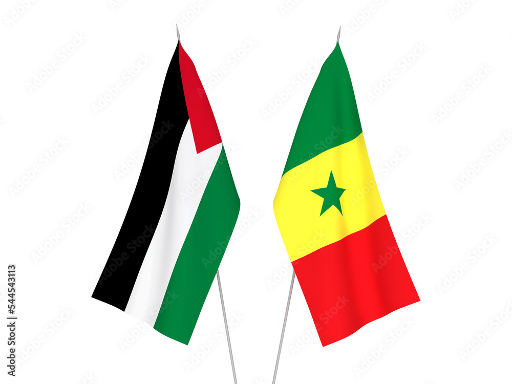 Palestine and Republic of Senegal flags Palestine and Republic of Senegal flags