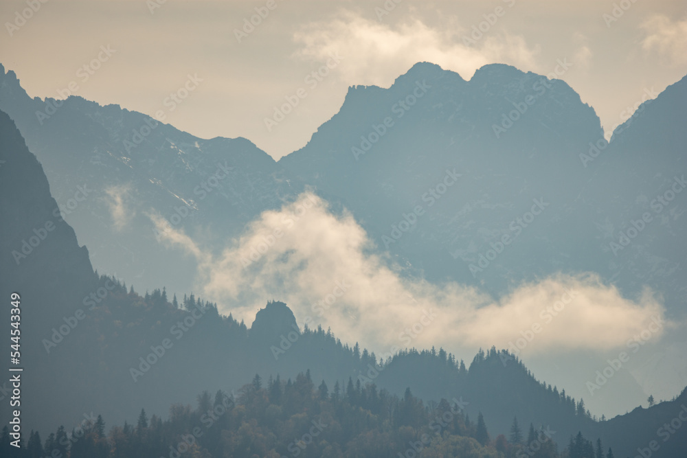 mountains in the fog, Belianske Tatras, Slovakia