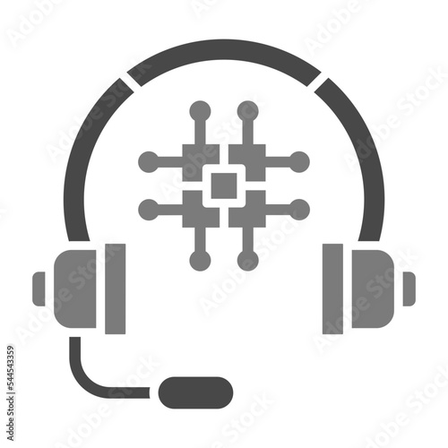 Headset Greyscale Glyph Icon