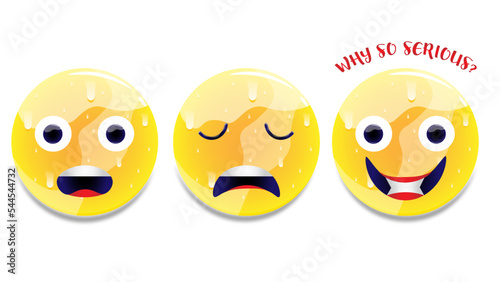 Set of 3d emoji smiles isolated on background in vector format. 