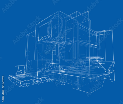 Metalworking CNC milling machine. Vector