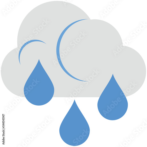Raining Flat Illustration