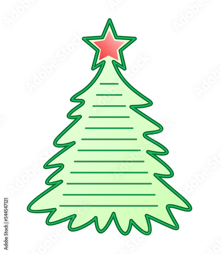 The greeting card with a new year tree.