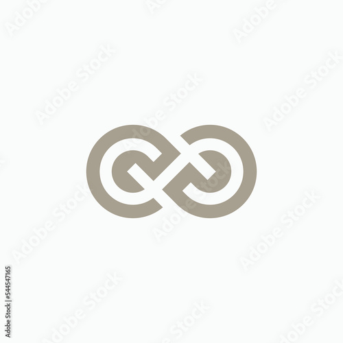 modern initial letter SH or HS infinity logo