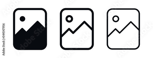gallery icon vector, silhouette of an image icon, Photo album icon sign - picture symbol - image photos sign icons
