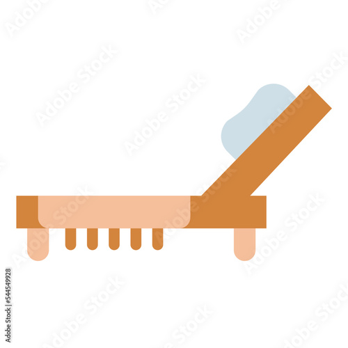 deck chair flat icon style