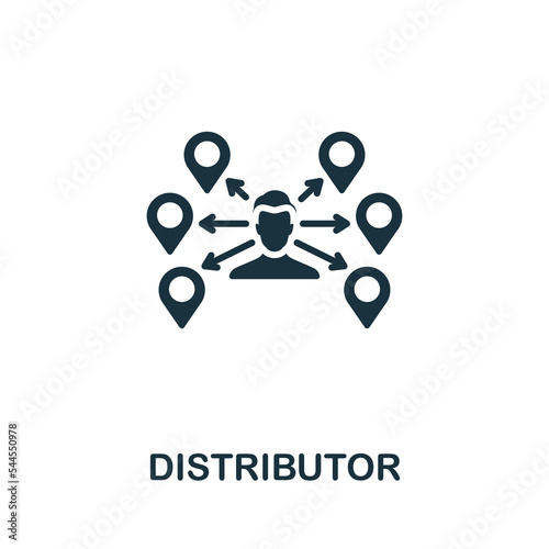 Distributor icon. Monochrome simple Global Business icon for templates, web design and infographics