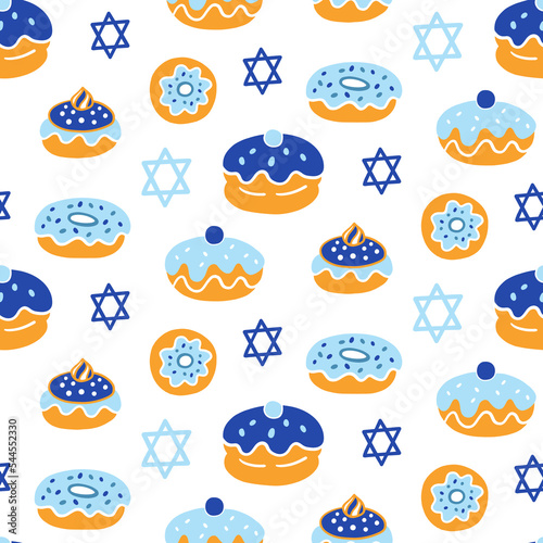 Happy Hanukkah seamless pattern
