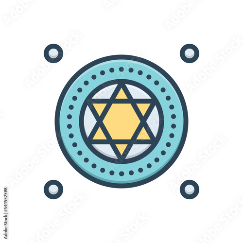 Color illustration icon for cult