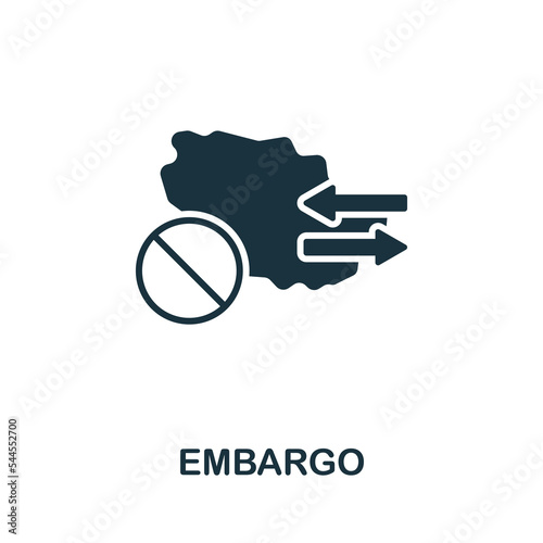 Embargo icon. Monochrome simple Global Business icon for templates, web design and infographics
