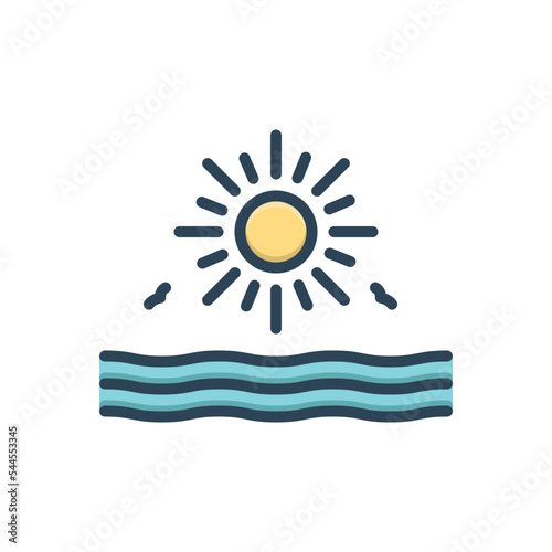 Color illustration icon for rising