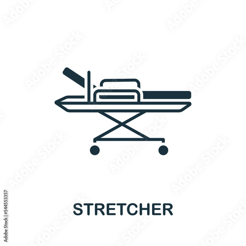 Stretcher icon. Monochrome simple Healthcare icon for templates, web design and infographics