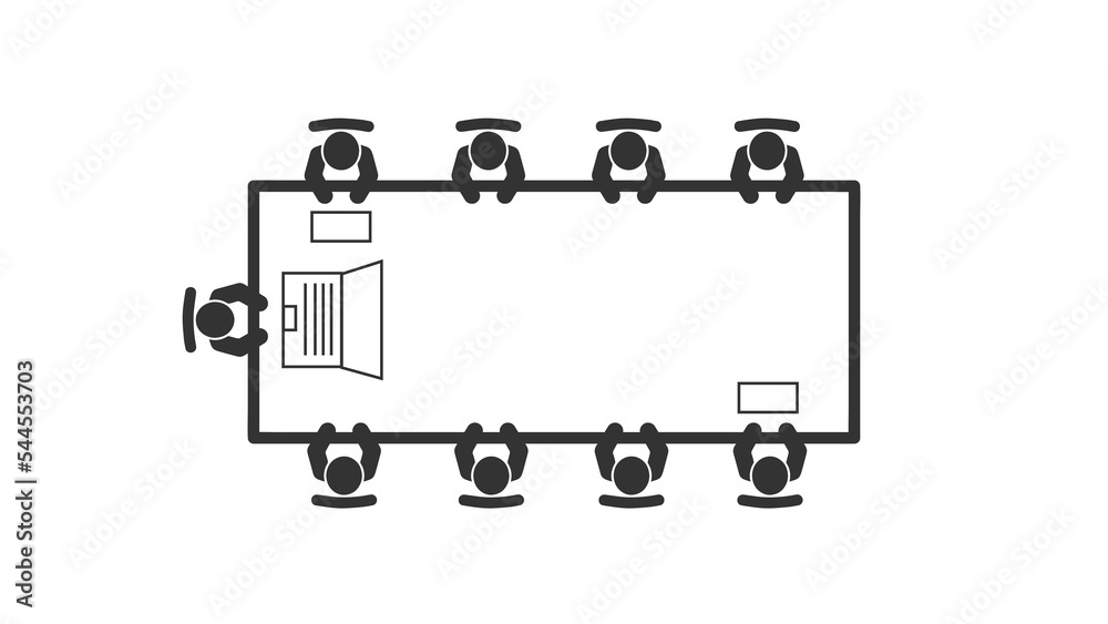 Business meeting, brainstorming in flat style. Brainstorming and teamwork icon. Business meeting. Debate team. Discussion group. Business meeting, brainstorming in flat style. Brainstorming and teamwork icon. Business meeting. Debate team. Discussion group.