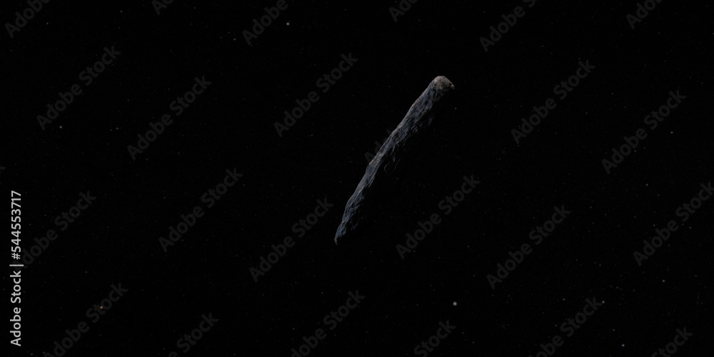 Oumuamua interstellar object in the outer space Stock Illustration ...