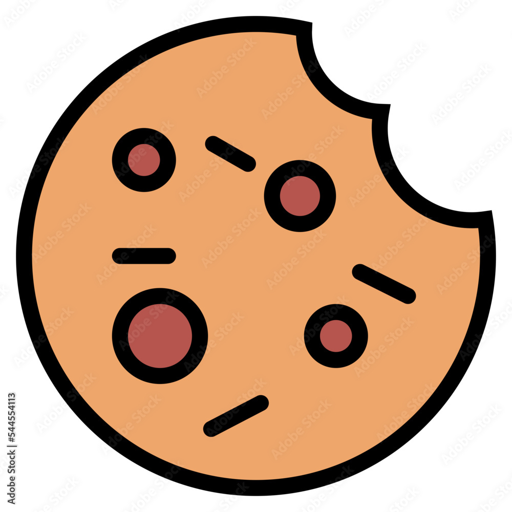 Fototapeta premium Cookie filled outline icon style