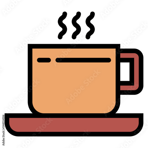 Coffee filled outline icon style