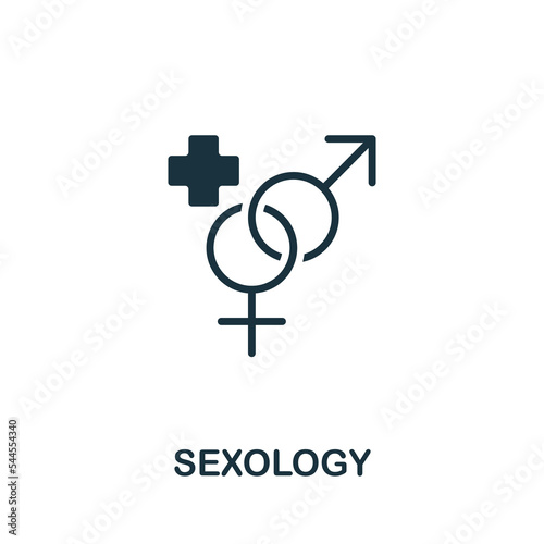 Sexology icon. Monochrome simple Healthcare icon for templates, web design and infographics