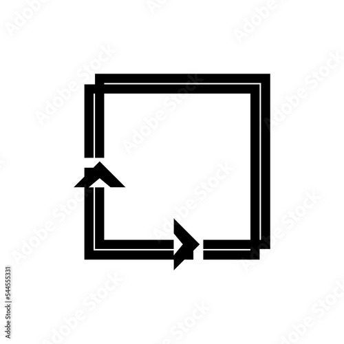 Coordinate axes sign. Coordinate system. Square area icon. Measuring land area. Vector outline illustration isolated on white background.