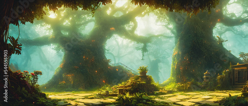 Artistic concept painting of a beautiful wilderness ancient jungle landscape