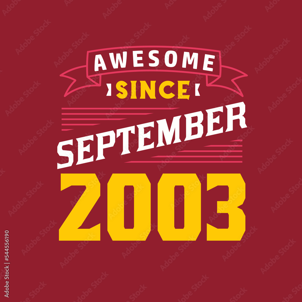 Awesome Since September 2003. Born in September 2003 Retro Vintage Birthday