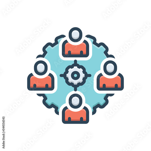 Color illustration icon for coordinate