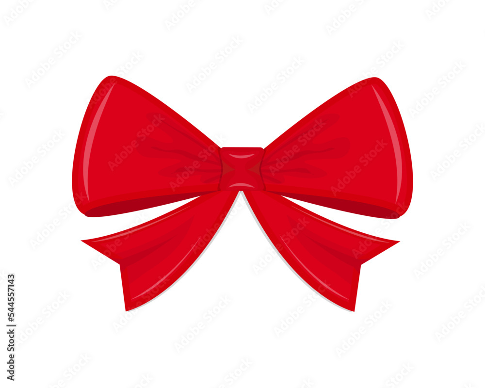 Red bow illustration isolated on white background Red bow illustration isolated on white background