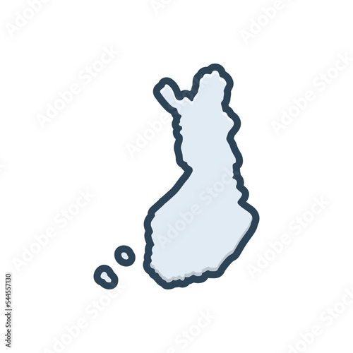 Color illustration icon for finland